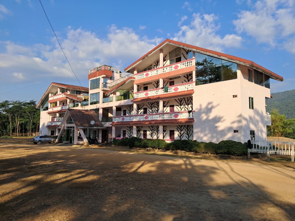 Arrival at Jaintia Hill Resort, Jaflong — nature welcoming the team.